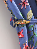 Short Sleeve Floral Wrap Dress