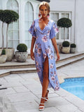 Summer Beach Floral Split-front Bohemia Dresses