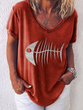 Latest Fishbone Printed T-shirt