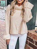 Advanced Color Knitting High-neck Sweater Tops