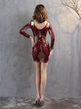 LONG SLEEVE SEQUINS PARTY DRESS