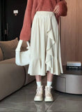 IRREGULAR RUFFLED PLEATED SKIRT