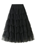 WOMEN YARN SPLICING CAKE SKIRT