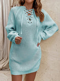 DRAWSTRING LONG PULLOVER SWEATER