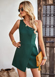 SOLID COLOR ONE-SHOULDER JUMPSUITS