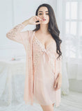 LACE PAJAMAS UNDERWEAR THREE-PIECE SET