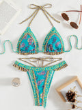 HALTER SWIMSUIT YELLOW STRAP BIKINI