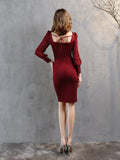 LONG SLEEVE SQUARE PARTY DRESS