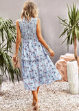WOMEN LEISURE PRINT SLEEVE DRESS