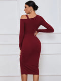 SPLIT LONG SLEEVE SEXY DRESS