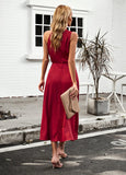 SOLID COLOR SLEEVELESS LONG DRESS