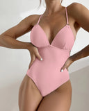 HOLLOW ONE-PIECE BACKLESS BIKINI