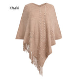 KNITTED BEADED TASSEL SHAWL CLOAK
