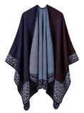 LADIES FALL AND WINTER STRIPED SMALL DIAMOND SHAWL