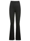 SLIT TROUSERS HIGH WAIST SPORTS PANT