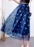 THREE-DIMENSIONAL BUTTERFLY EMBROIDERED GAUZE SKIRT