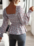 CASUAL SQUARE COLLAR LONG SLEEVE SHIRT