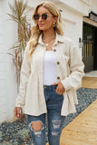 LADIES' LOOSE LAPEL POCKET BUTTON JACKET COAT