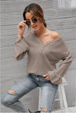 PULLOVER V-NECK LONG SLEEVE SWEATER