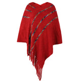 COLORFUL FRINGE SWEATER CLOAK