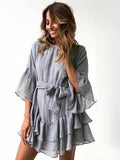 Fashion Colors Long Sleeves Mini Dresses