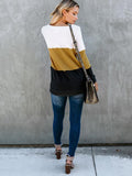 Dreamy Knitting Color Block Sweater Tops