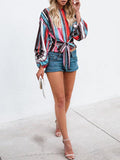Sweet Floral Bandage Bowknot Long Sleeve Shirt