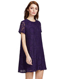 Women's Plain Short Sleeve Floral Summer Floral Lace Prom Party Shift Dress