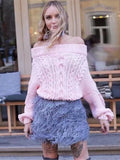 Romantic Loose Solid Color Sweater Tops