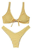 Knotted Vintage Checks Bikini Set