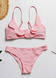 Chic Padded Knotted Bralette Bikini Set