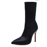 Sexy Pointed Toe High Heel Sock Boots