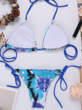 Halter Comfy Wireless String Sexy Printed Bikini Sets Swimwear