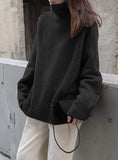 WOMEN KOREAN STYLE LOOSE WARM KNITTED PULLOVER