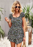 SQUARE NECK PRINTED JUMPSUIT