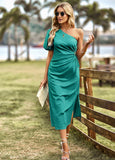 SUMMER SPLIT SOLID COLOR DRESS