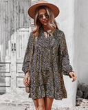LONG SLEEVE FLORAL CASUAL DRESS
