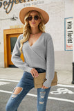 V-NECK LONG SLEEVE PULLOVER SWEATER