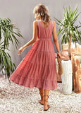 STRAP U-NECK SOLID COLOR DRESS