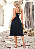 SOLID COLOR SUSPENDER DRESS