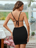 SEXY OPENWORK STRAPS DRESS