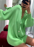 V NECK KNITTED SWEATER CARDIGAN WOMEN