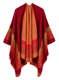 FOUR BAR LARGE FRAME SPLIT CASHMERE NAPPED SHAWL