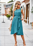 JACQUARD SLEEVELESS VEST LONG DRESS