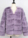 Women Fur Rabbit Fur Coat Short Fur Coat Cross Ditch