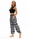 Fashion Printed Elastic Waist Casual Pants