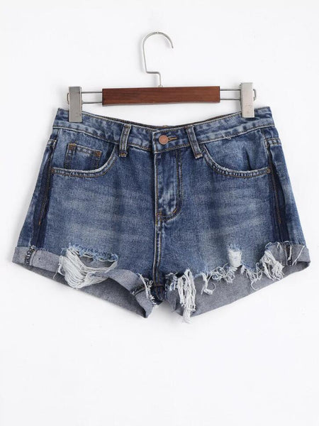 Fashion Ripped Cutoffs Denim Shorts