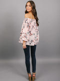 Off-the-shoulder Flared Sleeves Blouses&shirts Tops