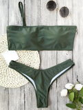 Padded One Strap Bandeau Thong Bikini