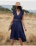 Hollow Out Ruffle Pink Lace Slim Elegant Dresses